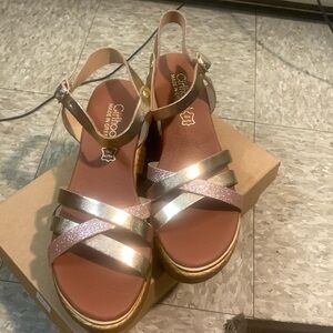 Size 39/8-8.5 Girlhood real leather strappy sandals
